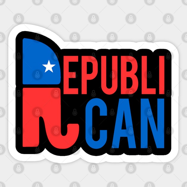 Republican Republi Can Do Anything Sticker by Flippin' Sweet Gear